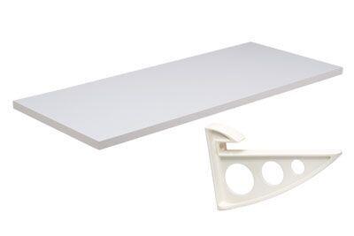 Prateleira Prat-K Concept Reta com Suporte 25x40cm Branca