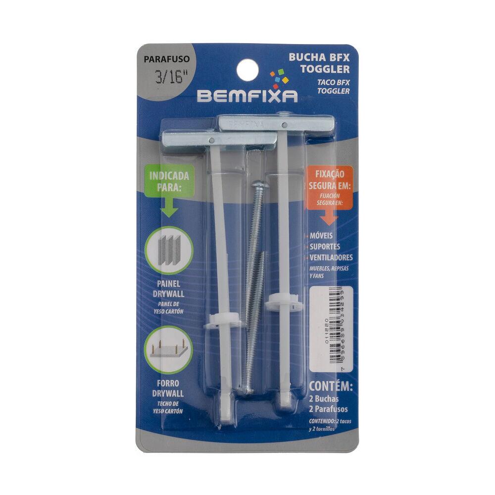Bucha para Drywall com Parafuso Bemfixa 3/16