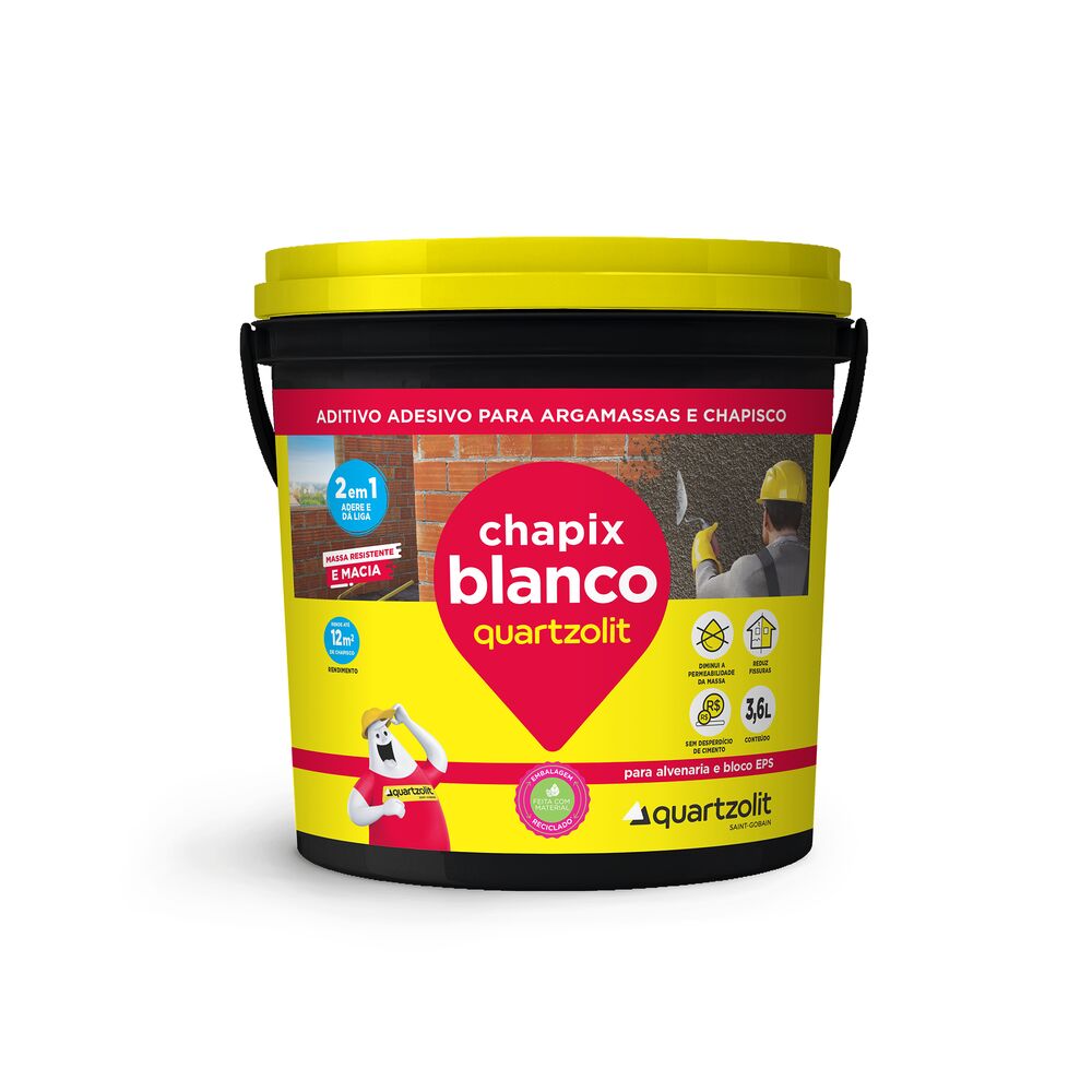 Adesivo Chapix Blanco para Argamassa e Chapisco 3,6L Quartzolit