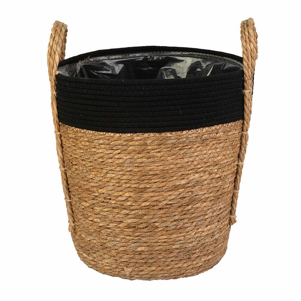 Cesta Decorativa 35cm Marrom e Preto Fascino