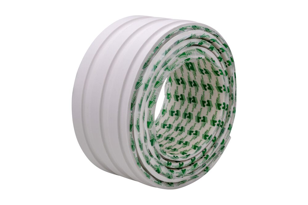 Painel Ripado EVA Autocolante 10cm x 10m Curvo Branco Meu Rodapé