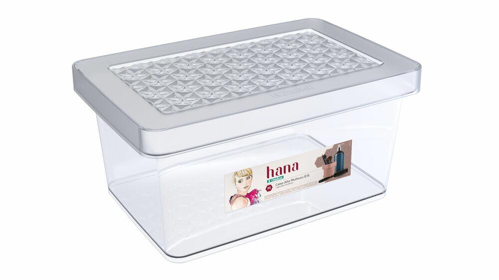 Caixa Alta c/Tampa Hana M Cristal 8,5L 20x31,5x15,2cm