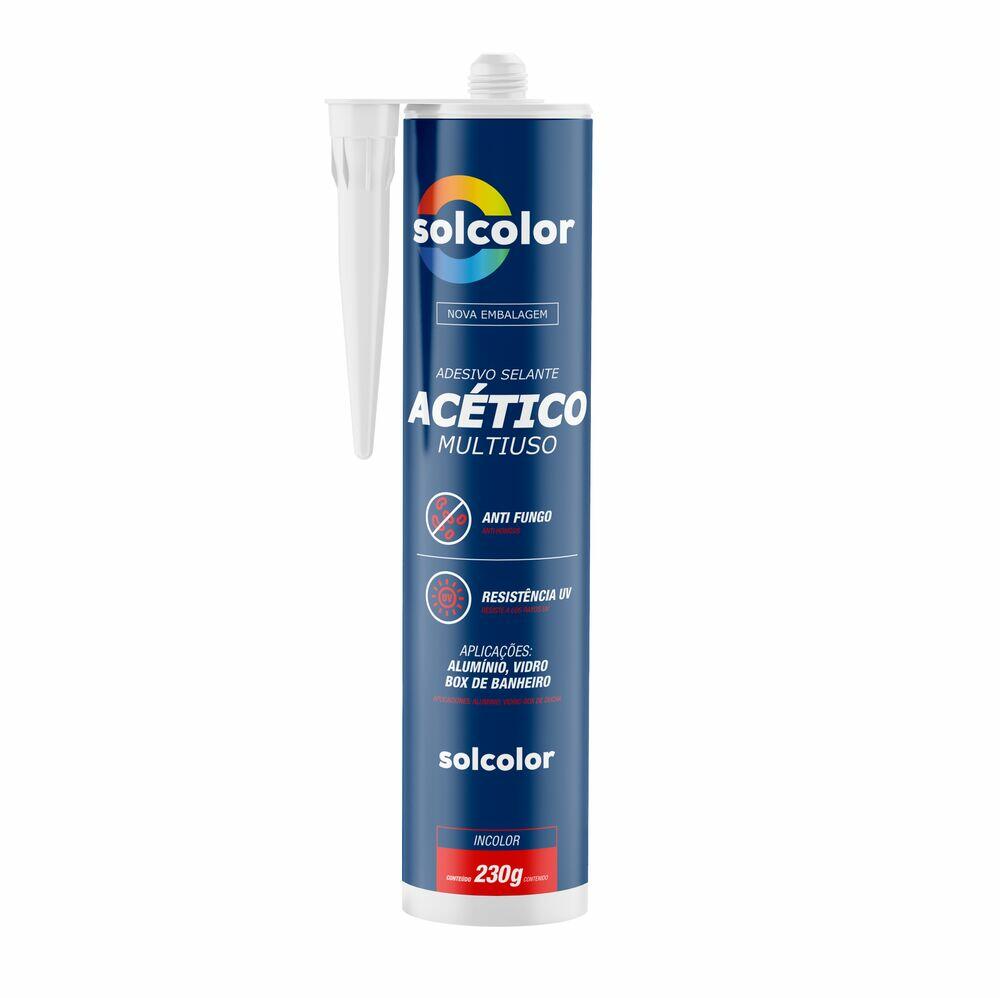 Silicone Multiuso Acético Incolor 230GR Solcolor