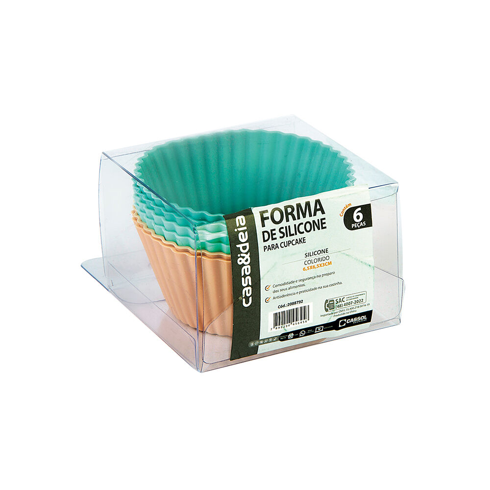 Forma Silicone 6,5x6,5x3cm Para Cupcake Colorido Casa&ideia