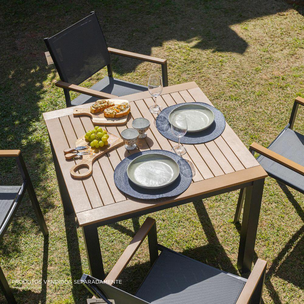 Mesa de Jardim Madrid Preto Alumínio Fascino