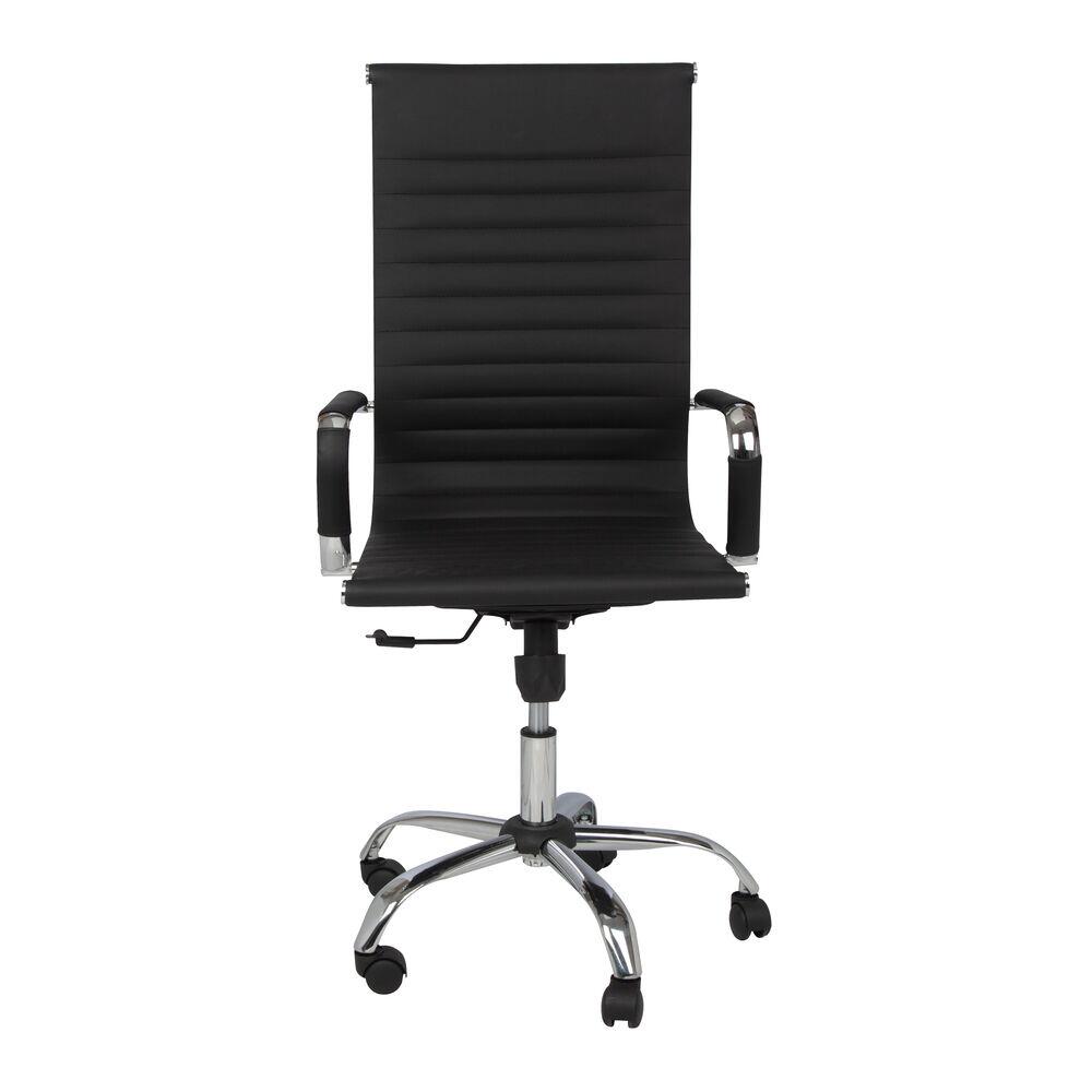 Cadeira de Escritório Leader com Braços Preta Diagonal