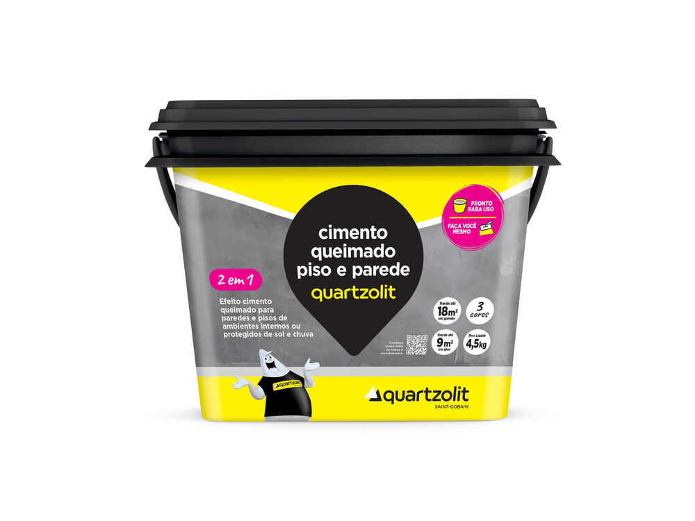 Revestimento em Acrilíco Quartzolit Cimento Queimado 4,5kg Cinza