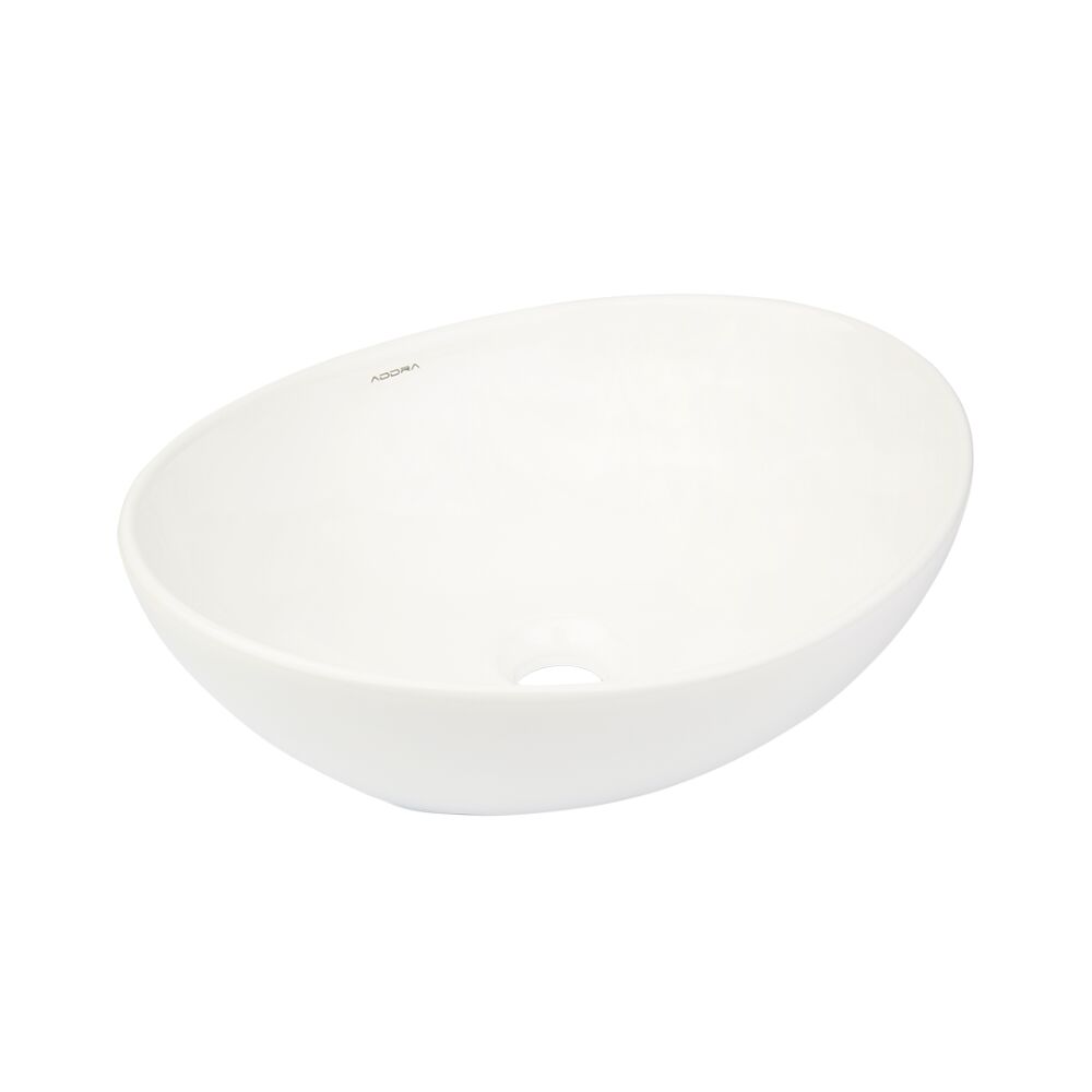 Cuba para Banheiro de Apoio Louça Oval Branca 40,5x33cm Artistic Addra