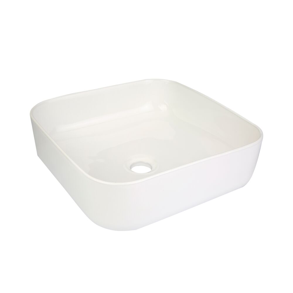 Cuba para Banheiro de Apoio Louça Quadrada Branca 39x14cm Viena Addra