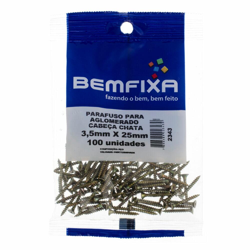 Parafuso de Ferro para Madeira Bemfixa 3,2x25mm Cabeça Chata